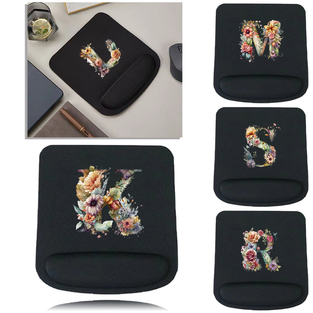 Laptop Accessories For Wrist Support - Mouse Pad sümen çiçek mektup serisi