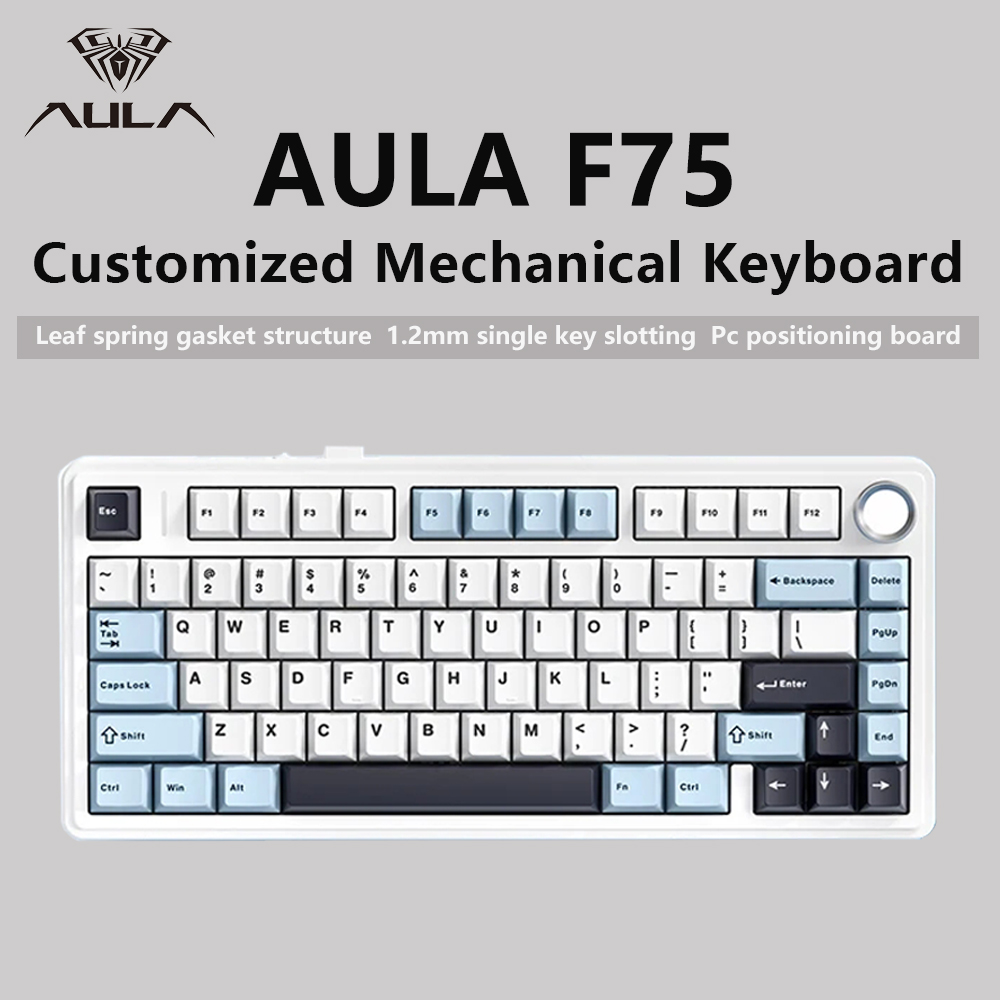 Laptop Accessories Uk - AULA F75 2.4G Kablosuz/Bluetooth/Kablolu Oyun Mekanik
