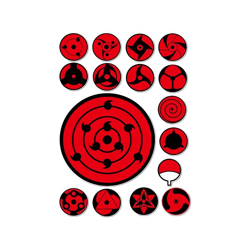 Laptop Accessories All - Sharingan Gözü Kesim Çıkartma Seti Su