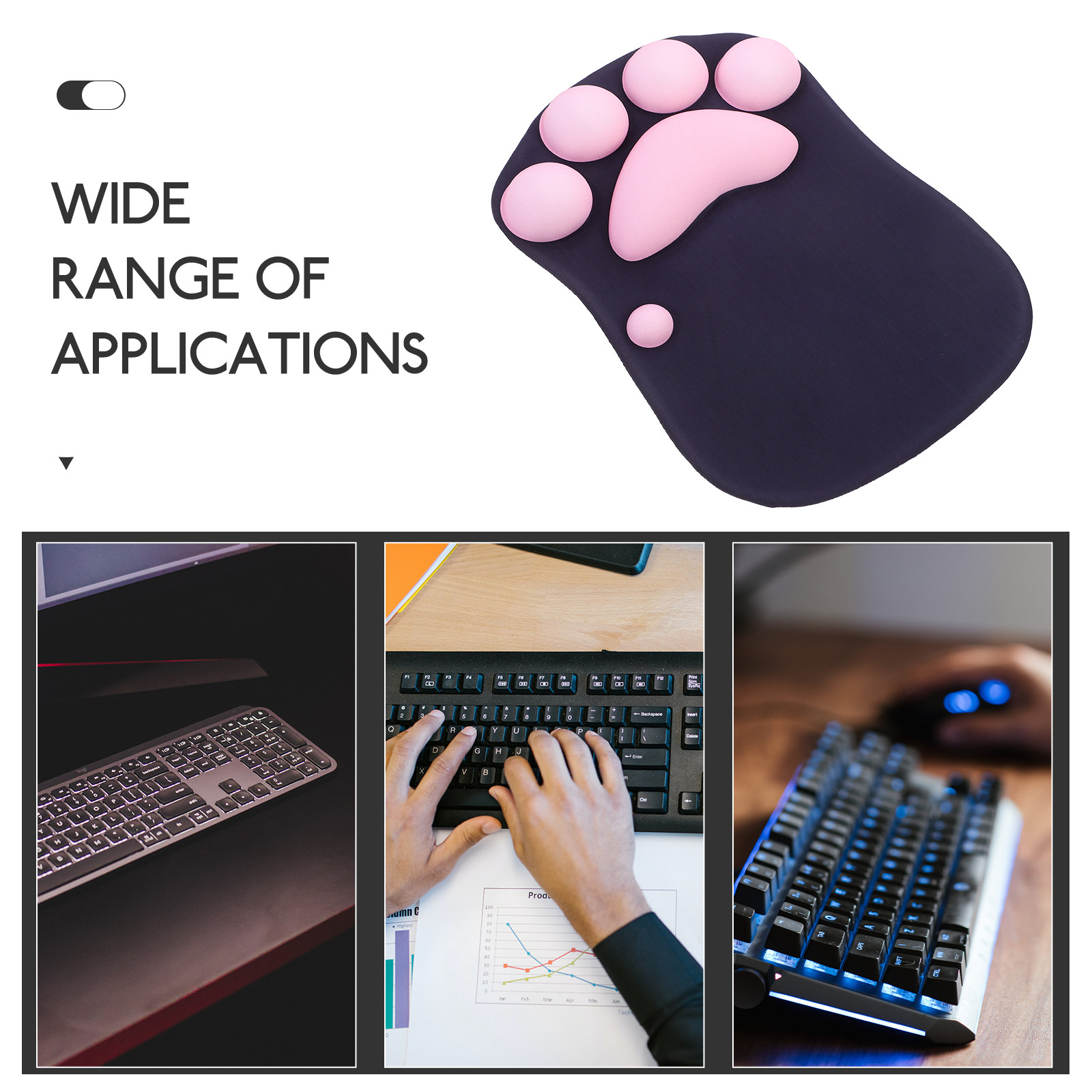 Kedi Pati Desenli Mouse Pad, S - Laptop Accessories For Wrist Support incelemesi ve fiyatı